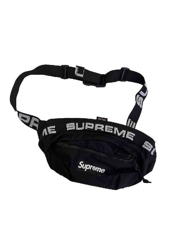 Sac banane Supreme noir à sangle logotée
