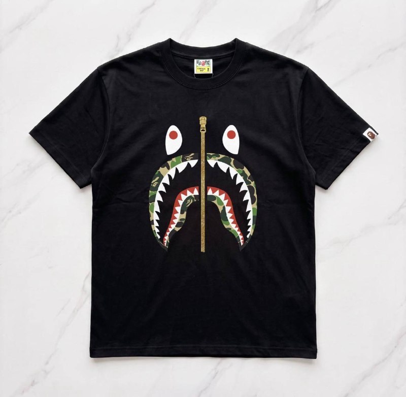 T-shirt Bape Shark trompe-l'œil noir