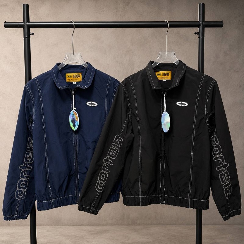Vestes légères Corteiz surpiqûres blanc