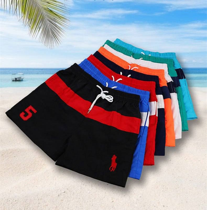 Short de bain Ralph Lauren noir et rouge