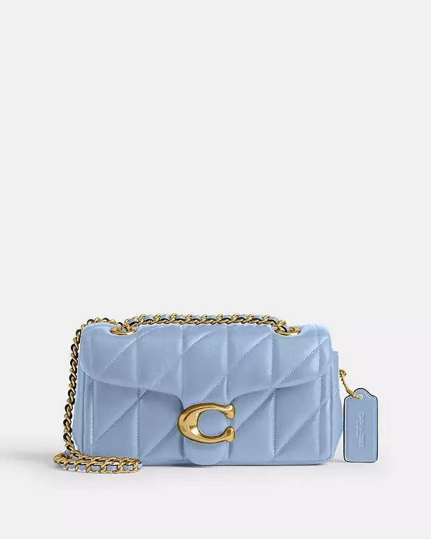 Sac bandoulière Coach Pillow Tabby bleu matelassé