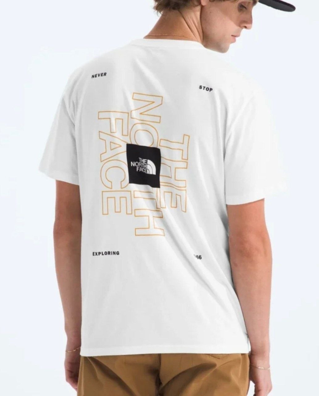T-shirt The North Face blanc avec logo graphique dos