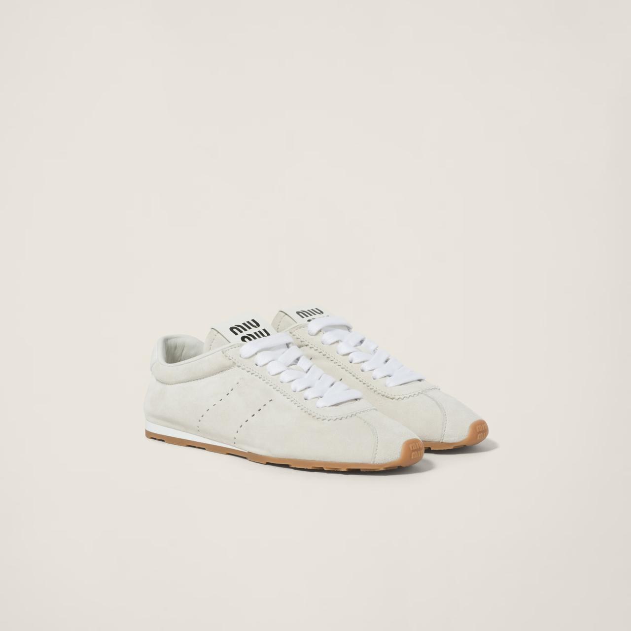Baskets Miu Miu Plume en daim blanc