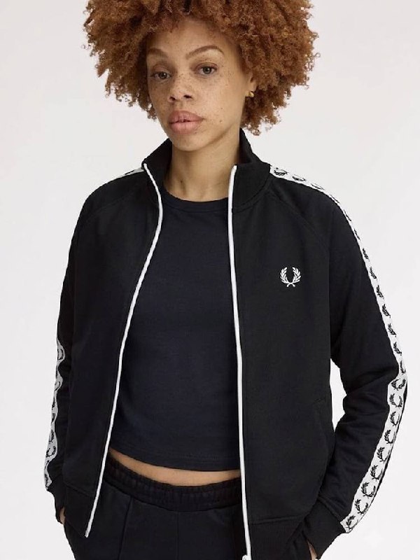Veste de survêtement Fred Perry noire à bandes