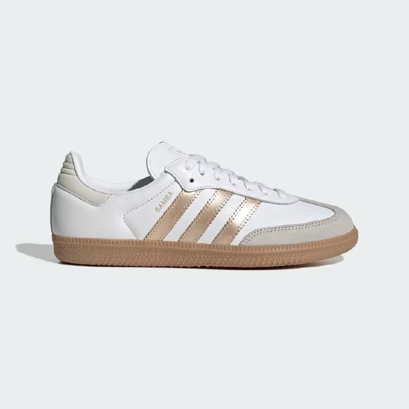 Baskets Adidas Samba OG blanc et doré