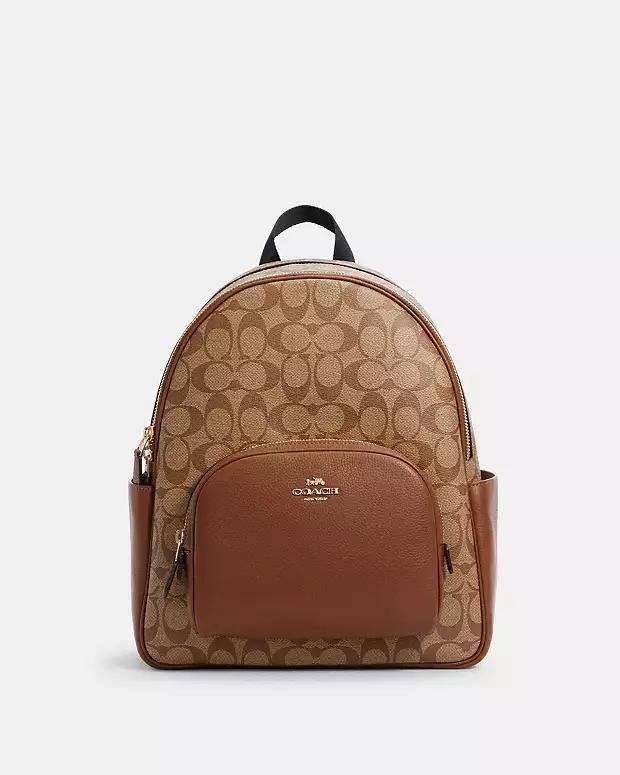 Sac à dos Coach toile monogramme et cuir marron