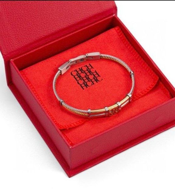Bracelet jonc à câble Carolina Herrera bicolore