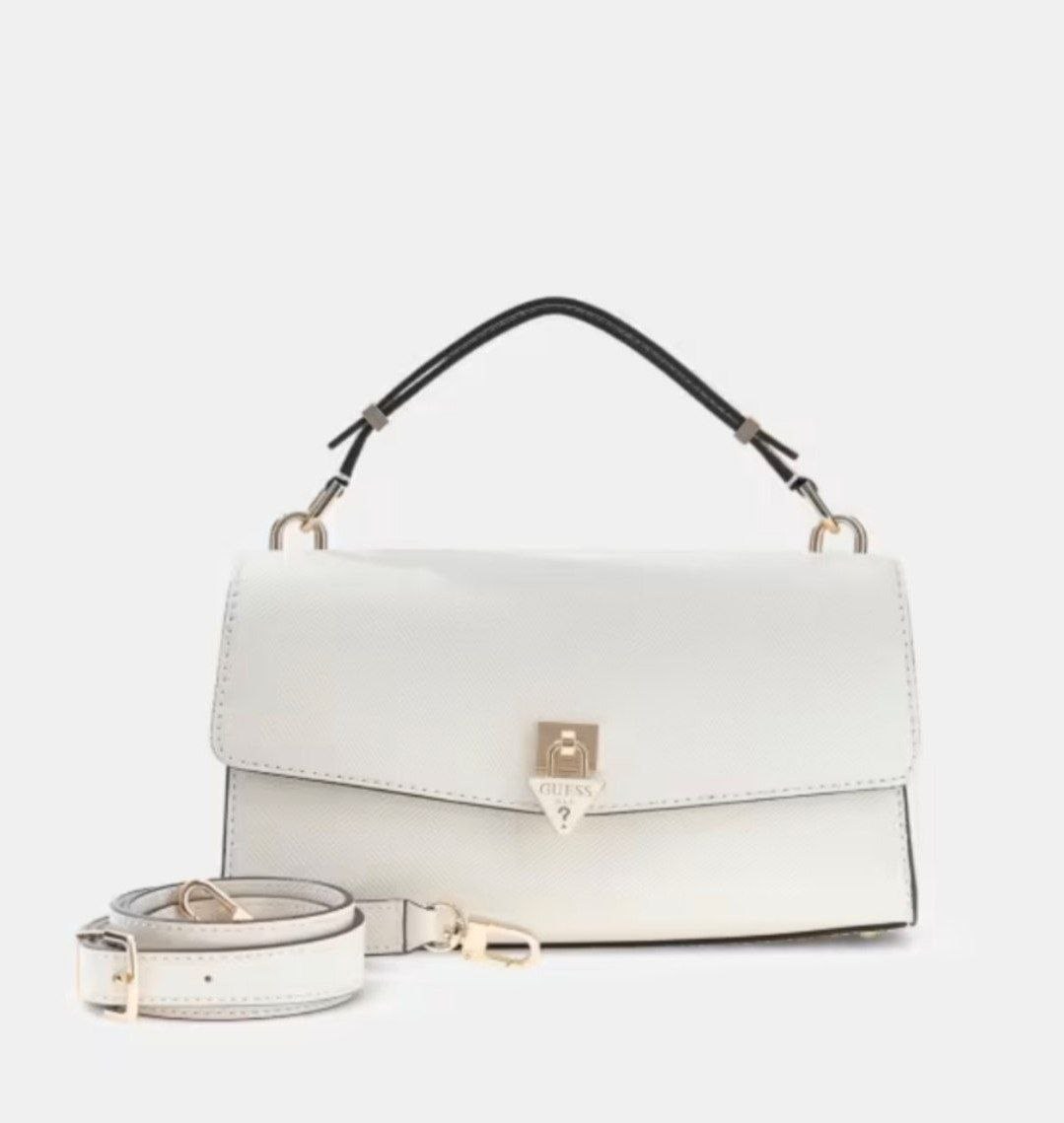 Sac à bandoulière en cuir blanc Guess