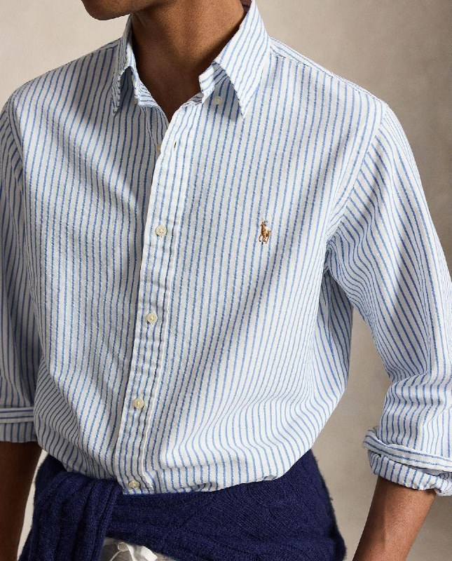 Chemise Ralph Lauren rayée bleu et blanc