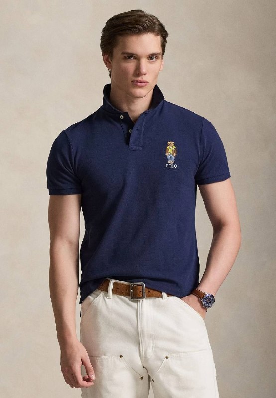 Polo Ralph Lauren bleu marine brodé Polo Bear