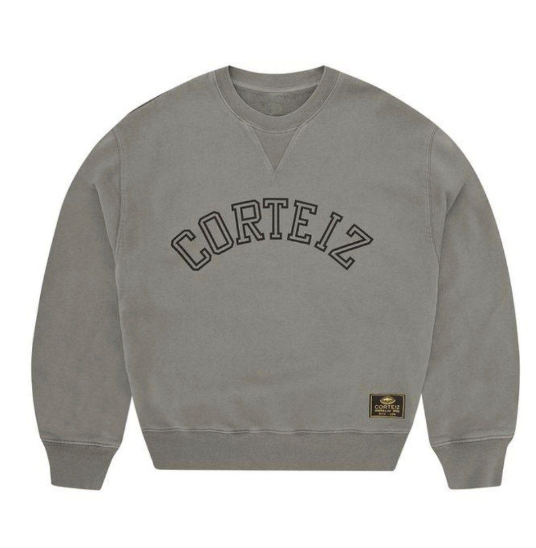Sweat col rond Corteiz gris délavé