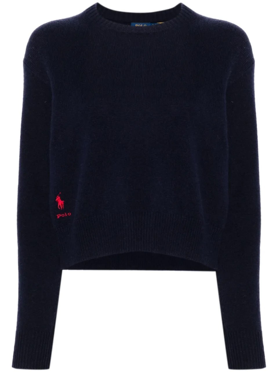 Pull Polo Ralph Lauren bleu marine logo rouge