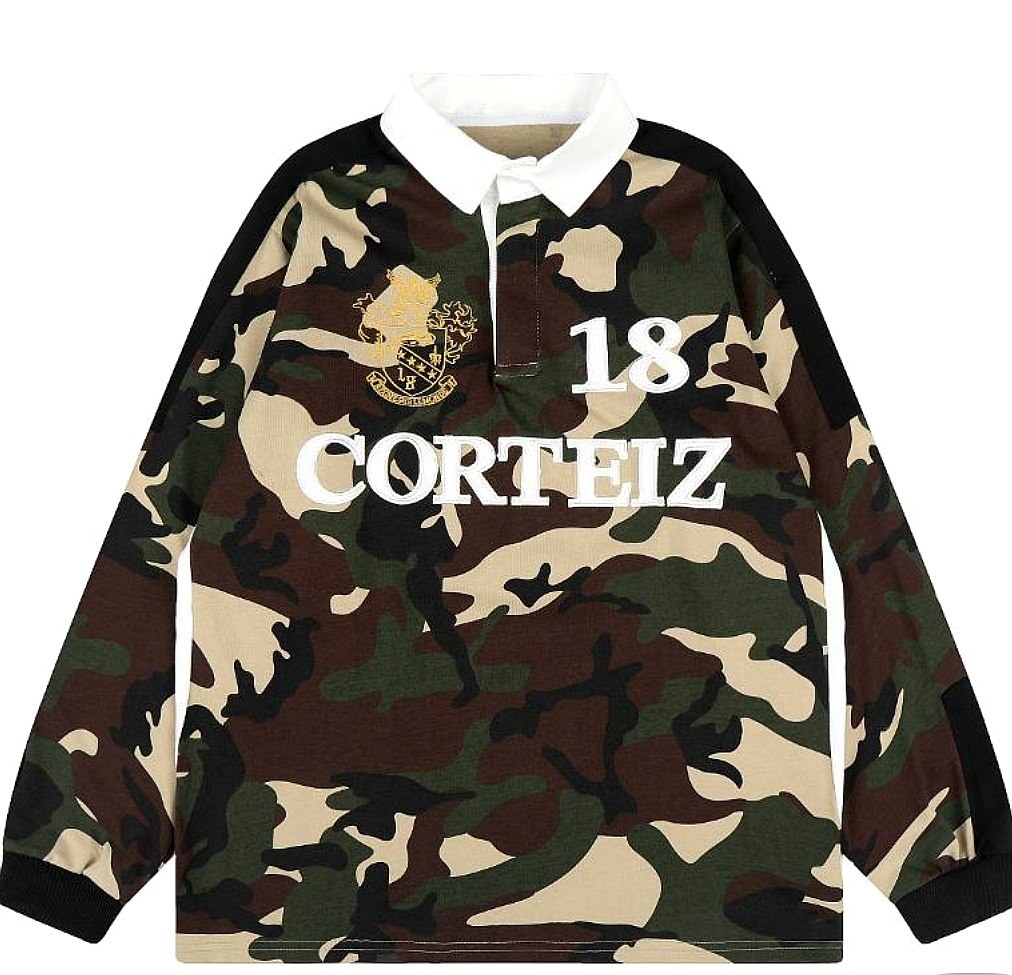 Polo de rugby Corteiz camouflage manches longues