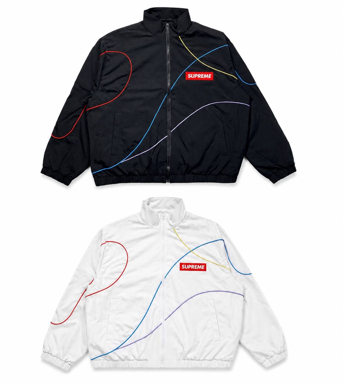 Vestes zippées Supreme à lignes colorées