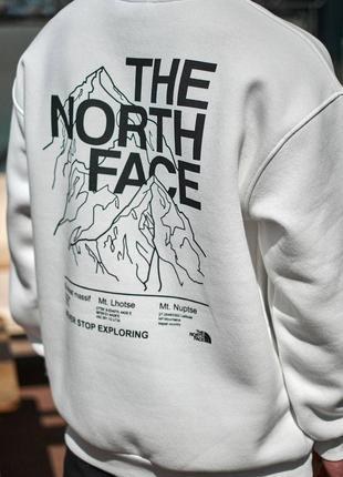 Sweat blanc The North Face motif montagne