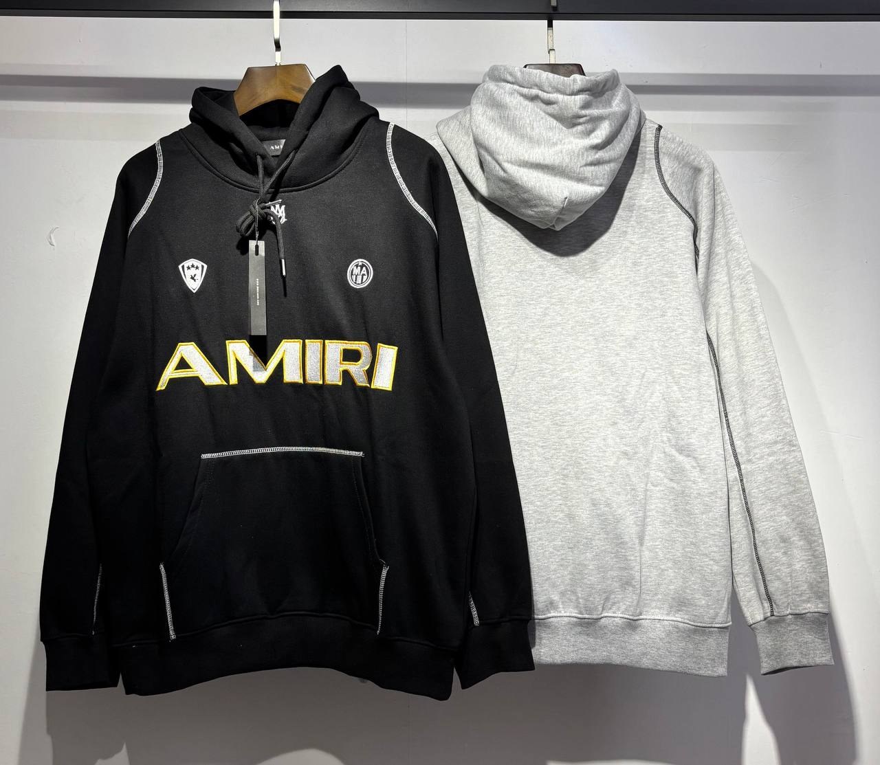 Sweat à capuche Amiri noir avec logo brodé