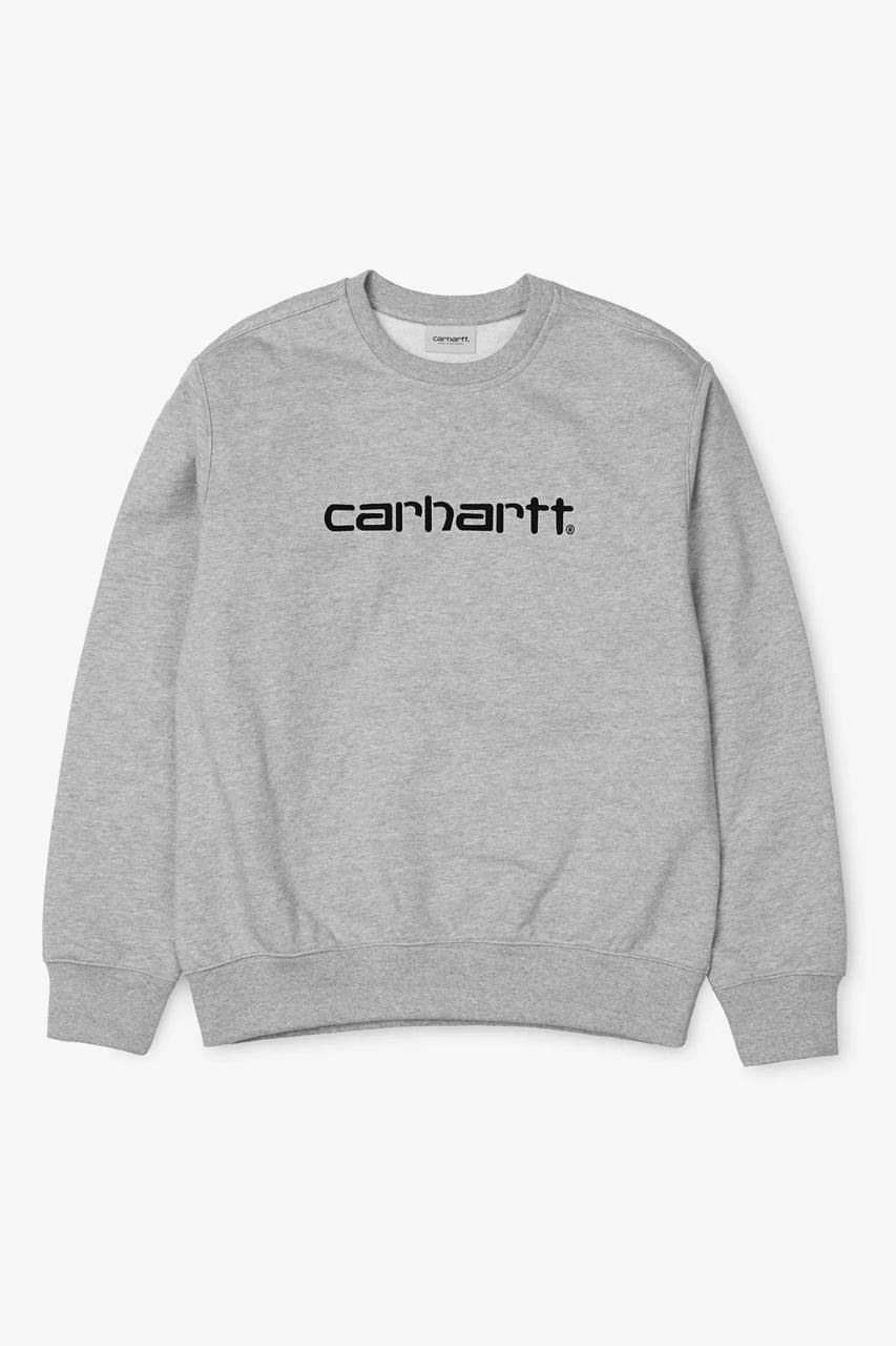 Sweat col rond Carhartt gris chiné à logo