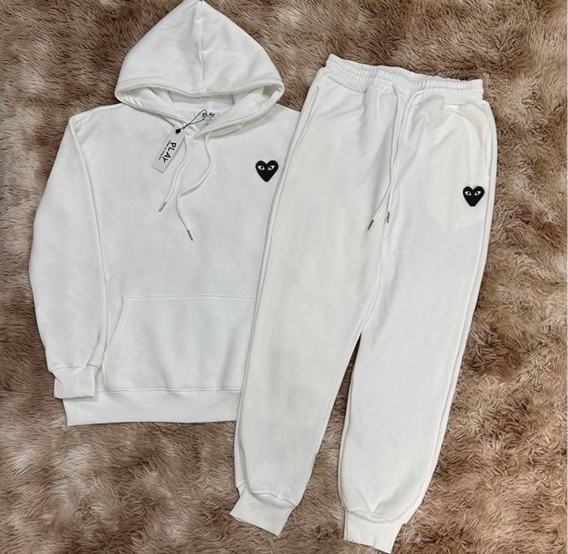 Survêtement à capuche Comme des Garçons Play blanc