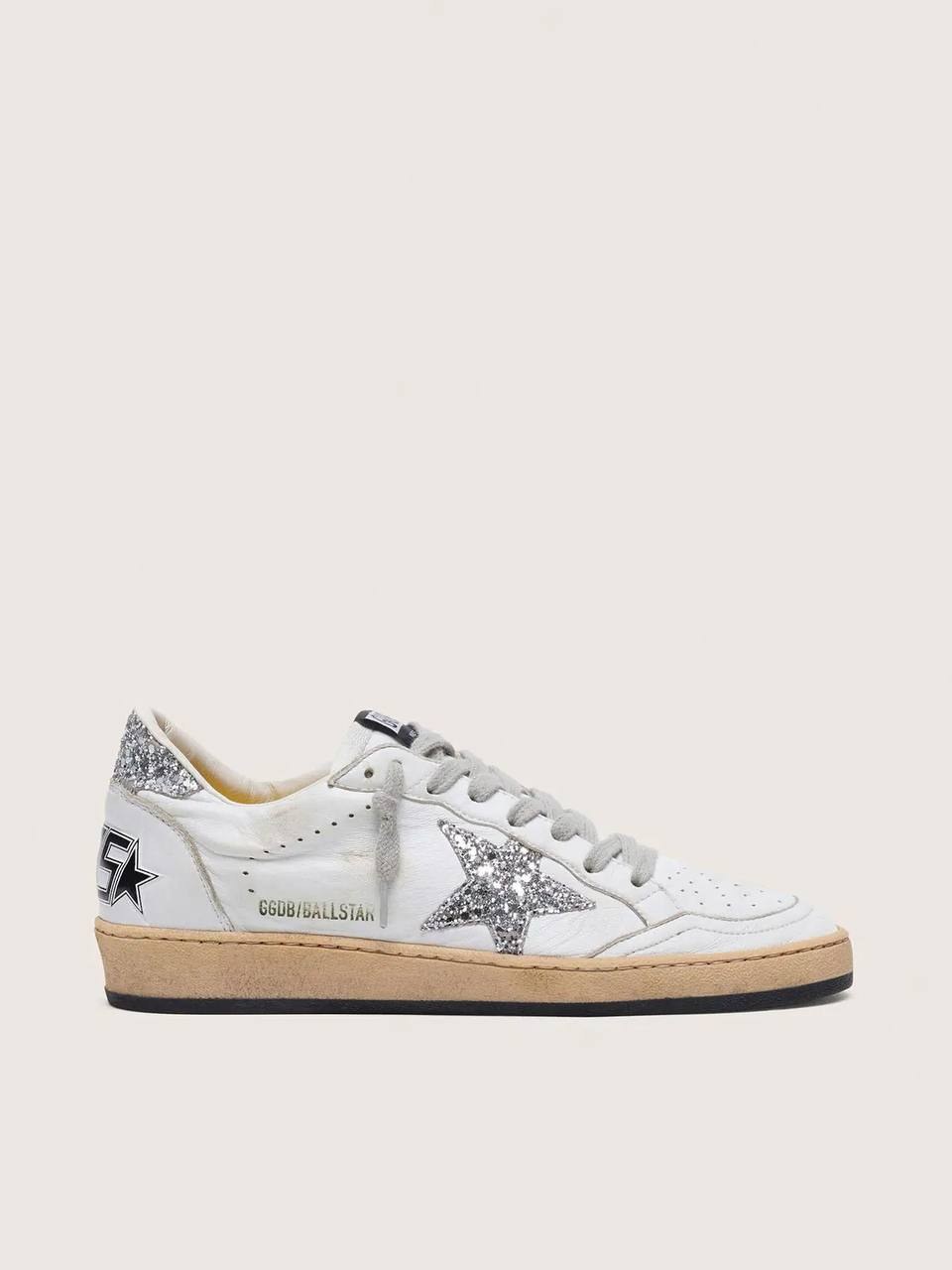 Baskets Golden Goose Ball Star en cuir pailleté