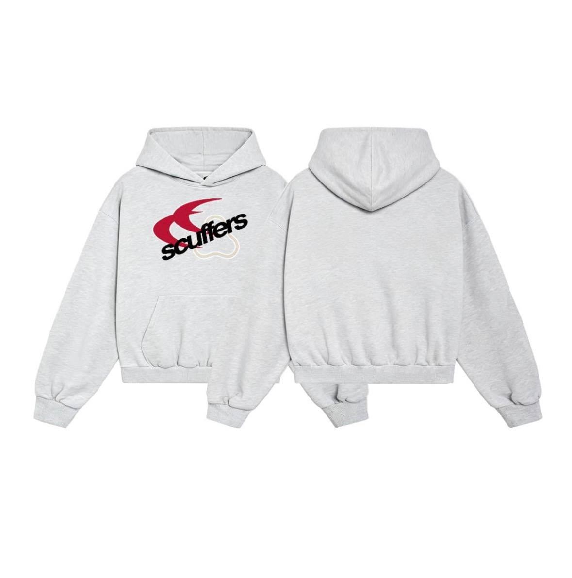 Sweat à capuche Scuffers gris chiné imprimé