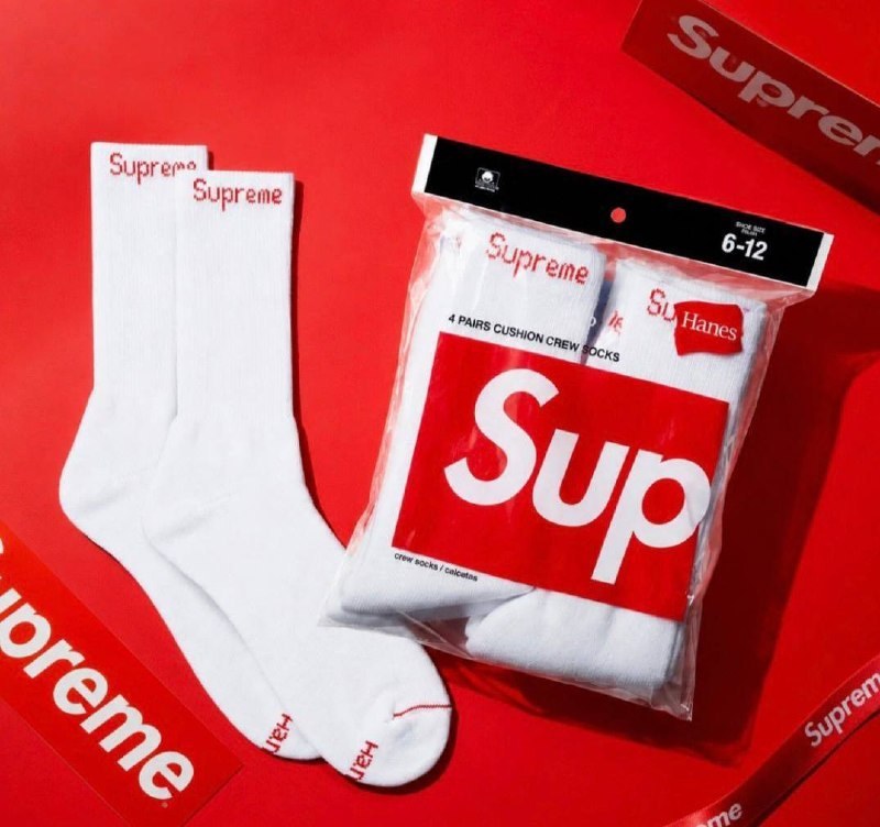 Lot de chaussettes montantes Supreme Hanes blanches
