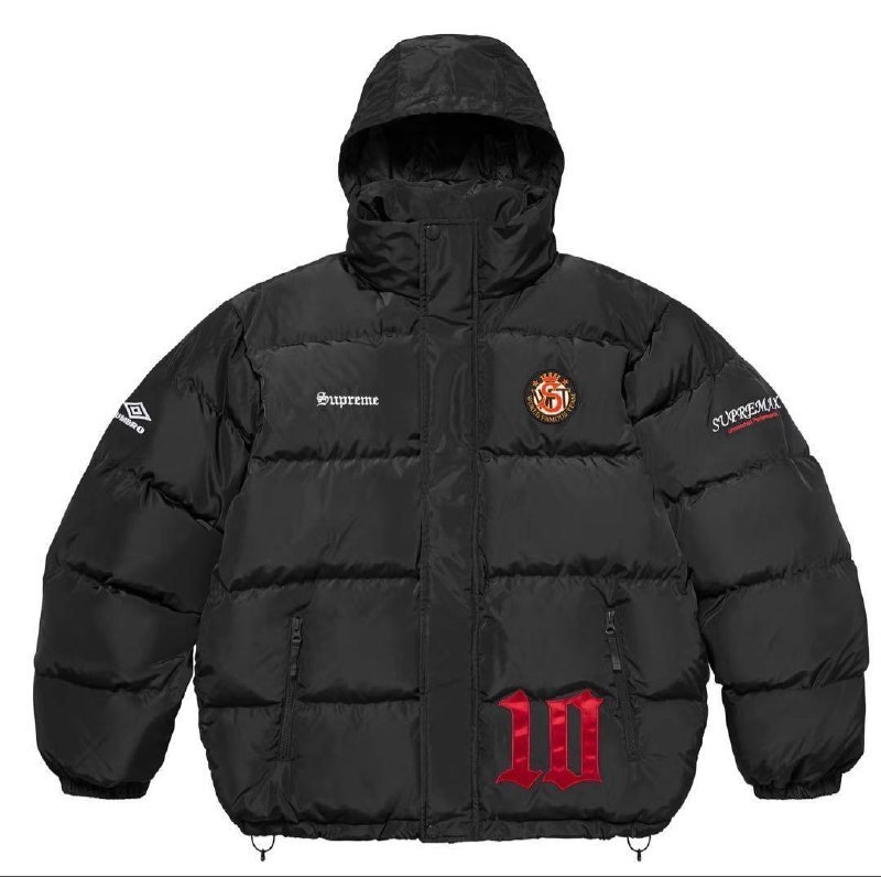 Doudoune noire Supreme Umbro à capuche