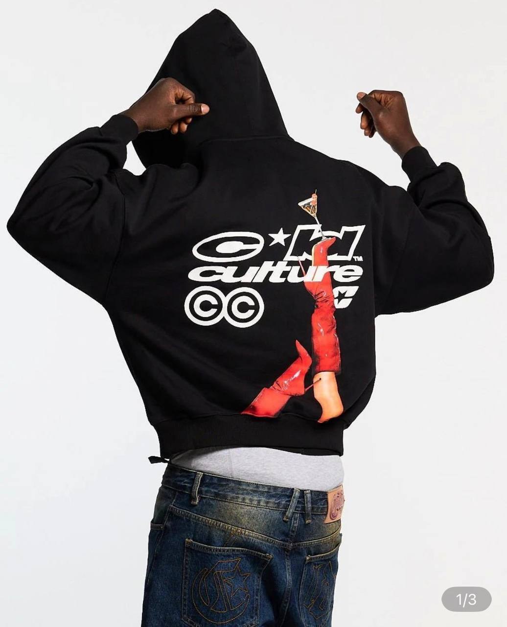 Sweat à capuche Cold Culture noir imprimé dos