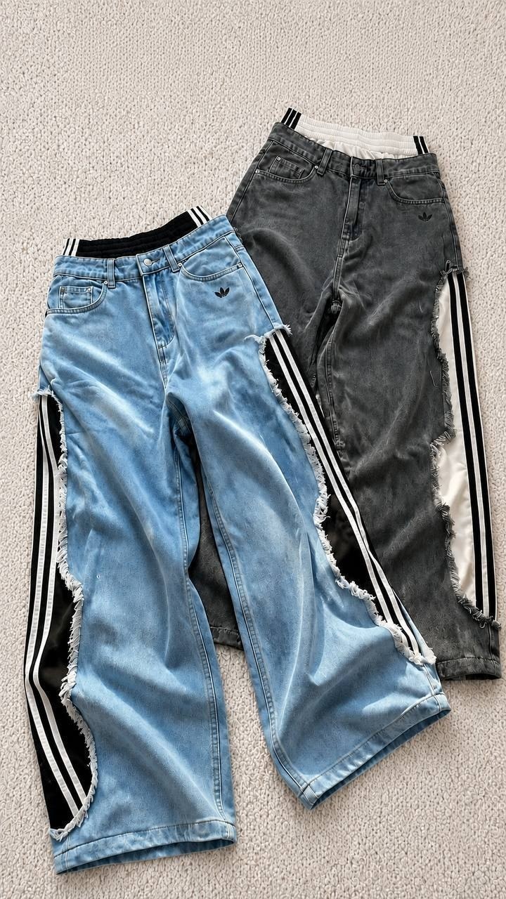 Jeans amples Adidas à bandes latérales