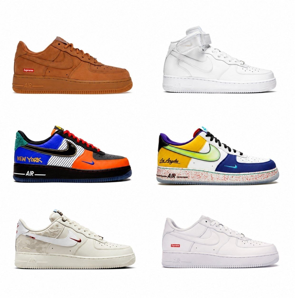 Baskets Nike Air Force 1 éditions variées
