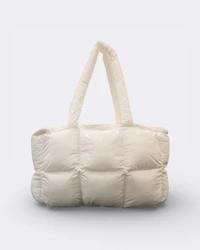 Sac cabas matelassé écru style doudoune