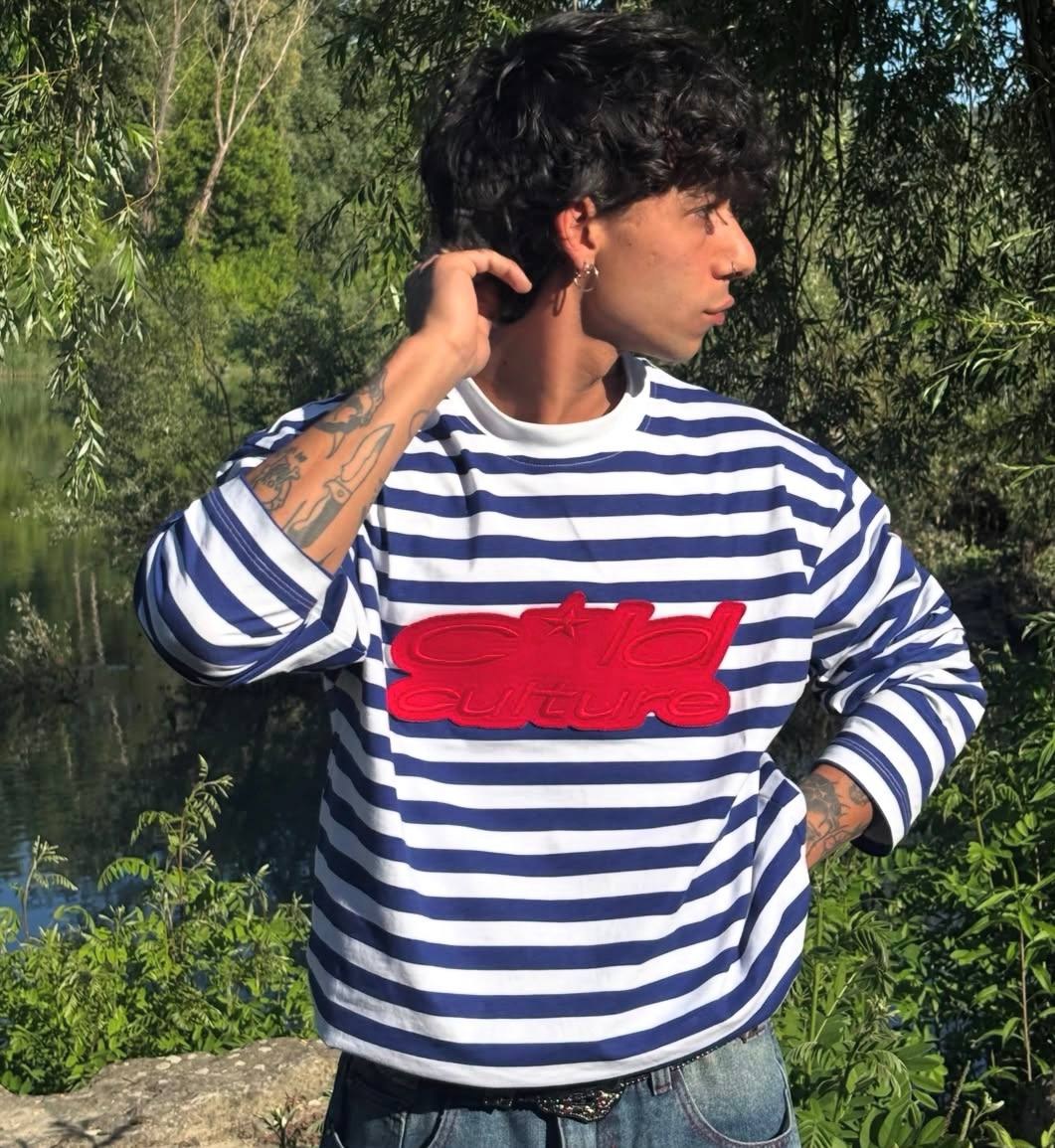 Marinière Cold Culture rayée bleu et blanc