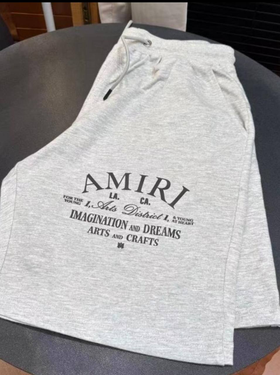 Short en molleton Amiri gris chiné imprimé