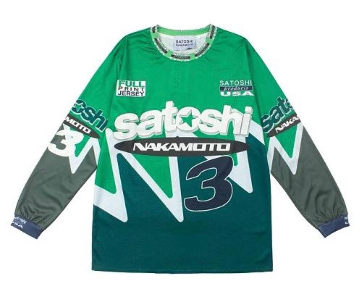 Maillot manches longues Satoshi Nakamoto vert