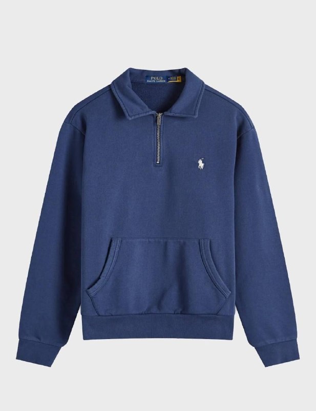 Sweat col camionneur Polo Ralph Lauren bleu