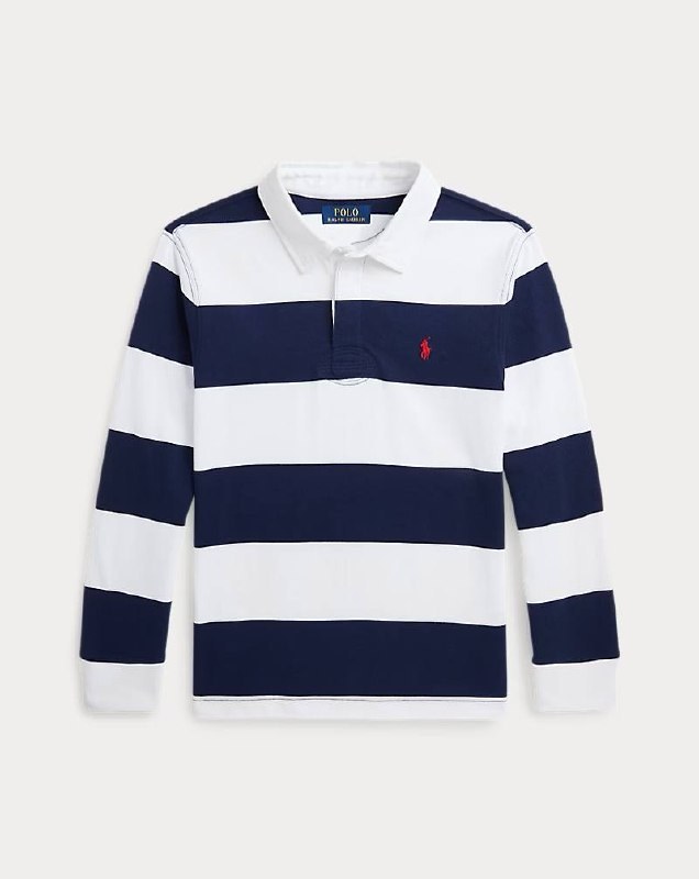 Polo de rugby Ralph Lauren à rayures bleu marine