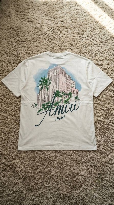 T-shirt blanc Amiri motif Hotel au dos