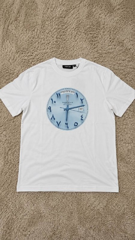 T-shirt blanc Trapstar imprimé montre bleue