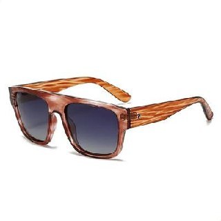 Lunettes de soleil plates marron effet strié