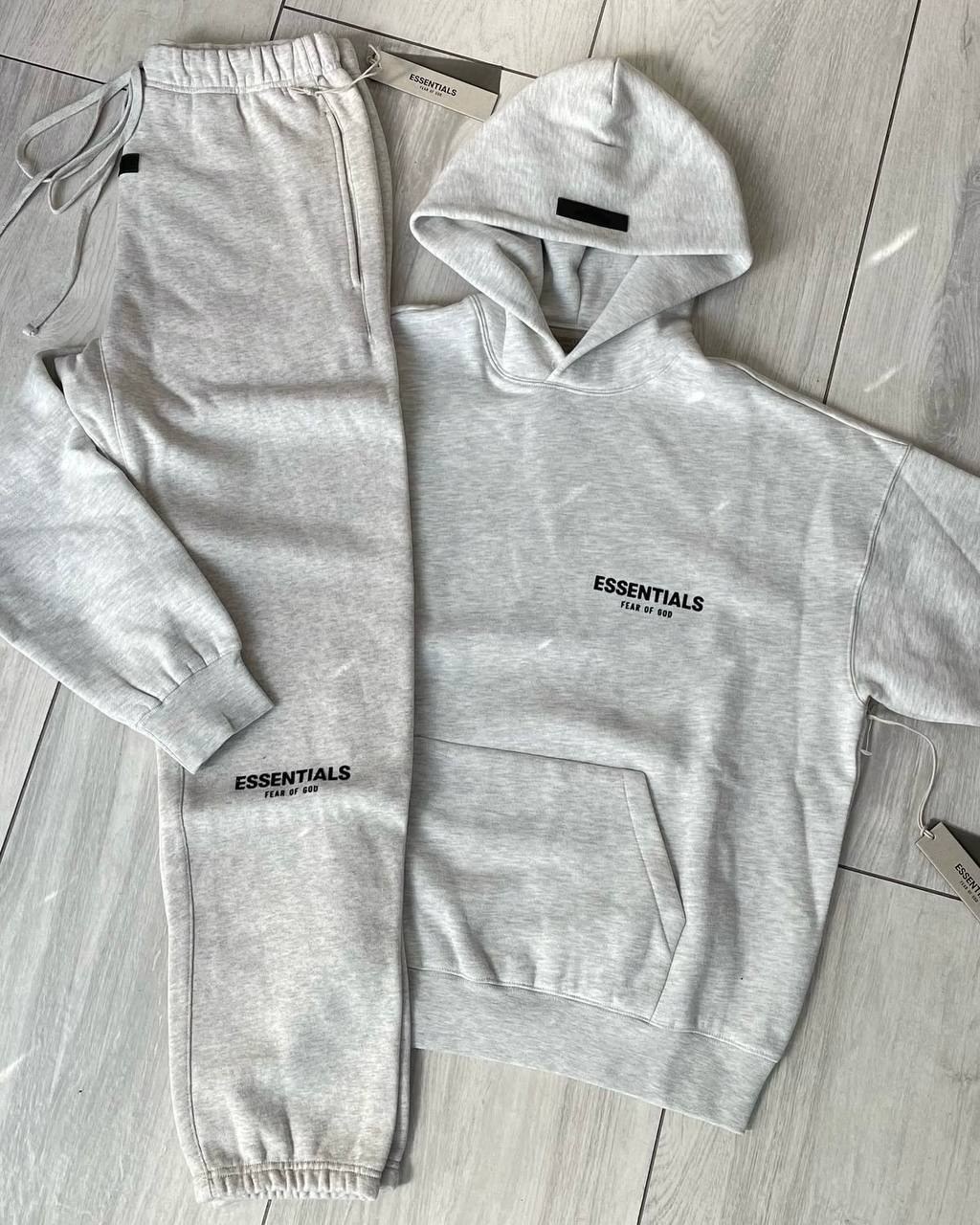 Survêtement Essentials Fear of God gris chiné