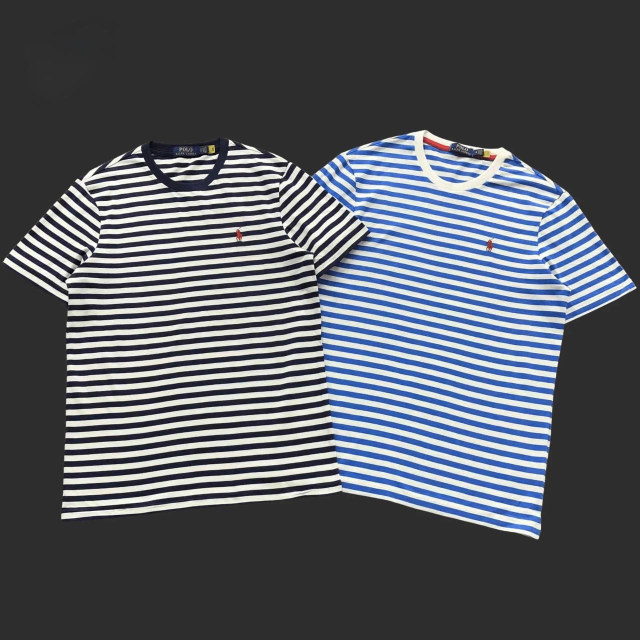 T-shirt Ralph Lauren marin rayé à poney brodé