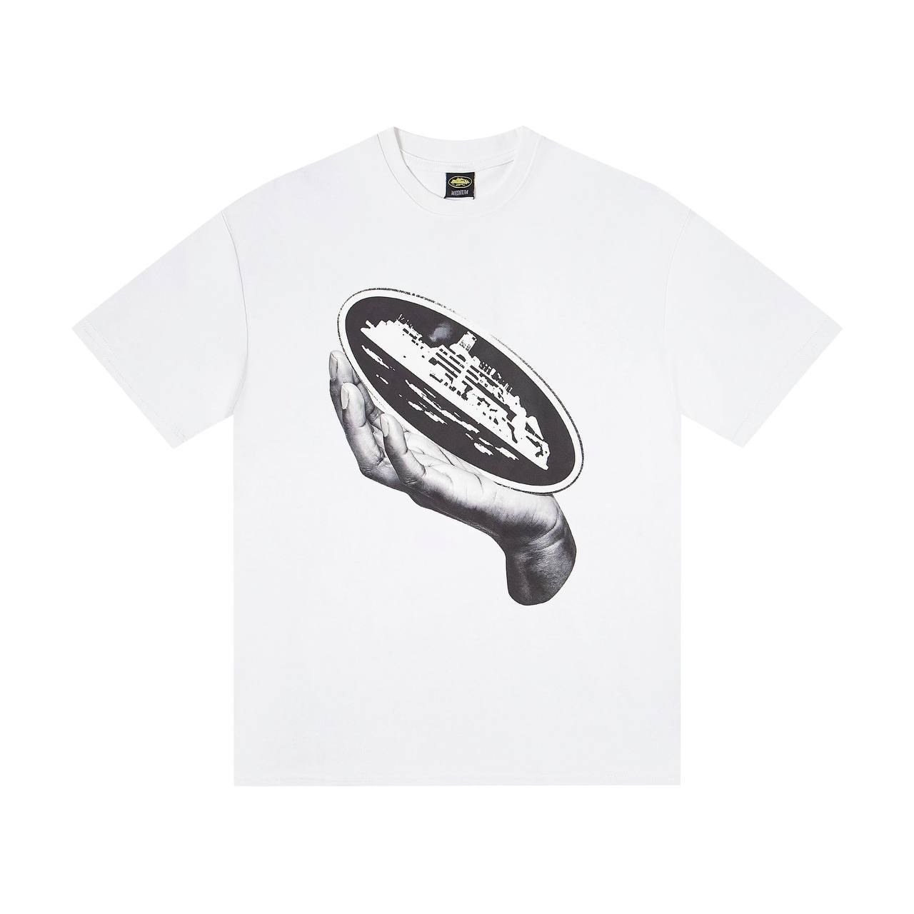 T-shirt Corteiz blanc imprimé main et bateau