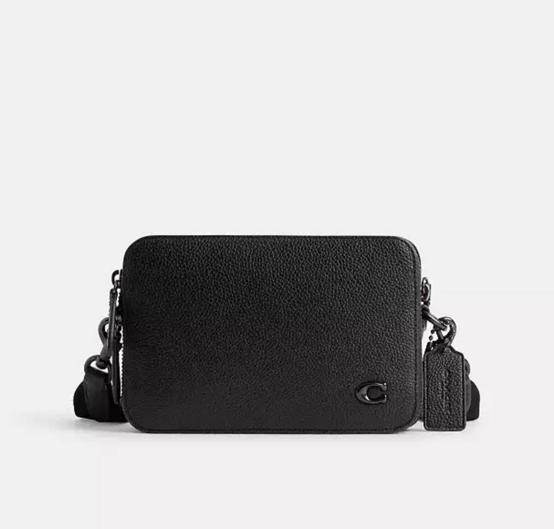 Sacoche bandoulière Coach en cuir noir