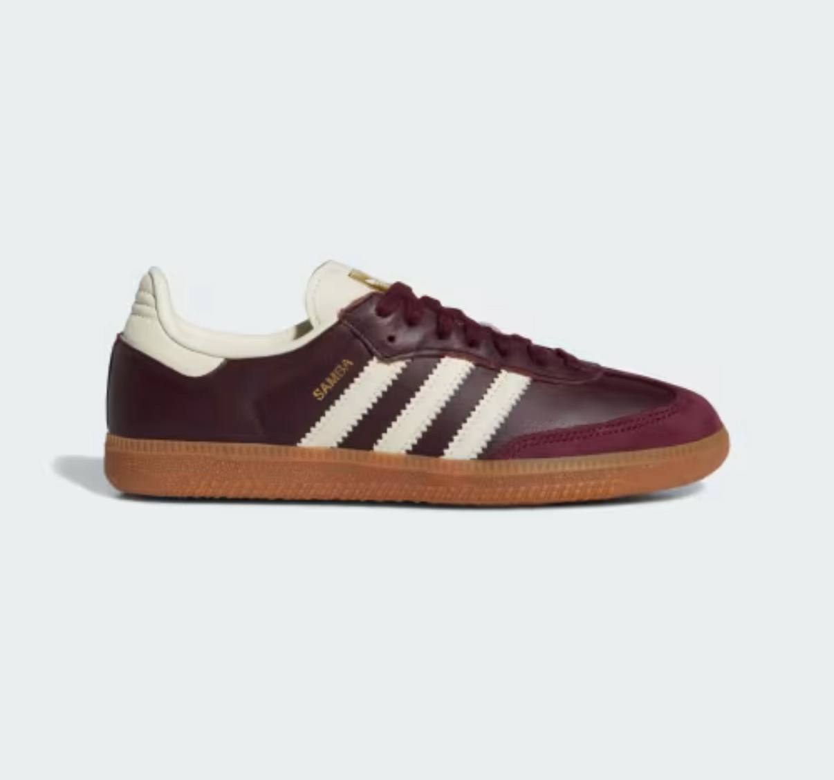 Baskets Adidas Samba OG bordeaux et blanc crème