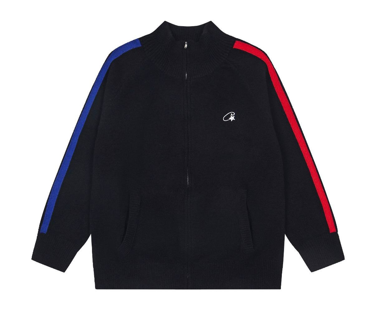 Gilet zippé en maille Corteiz à bandes
