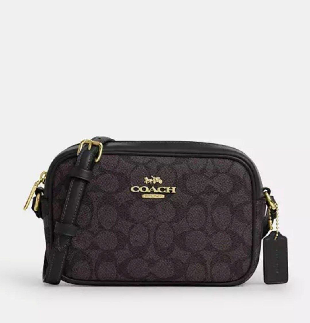 Sac bandoulière Coach en toile monogramme marron
