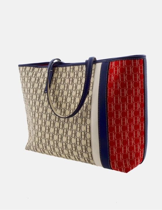 Sac cabas Carolina Herrera monogramme bicolore