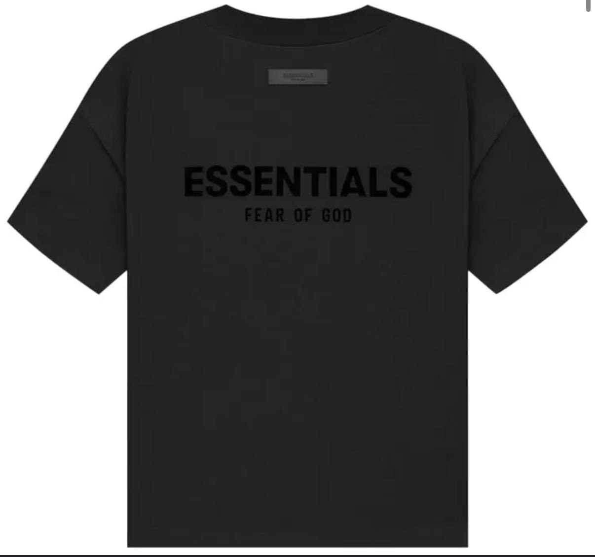 T-shirt Essentials Fear of God noir logo floqué