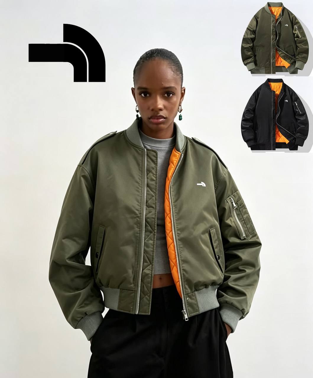 Blouson bomber The North Face kaki doublé orange