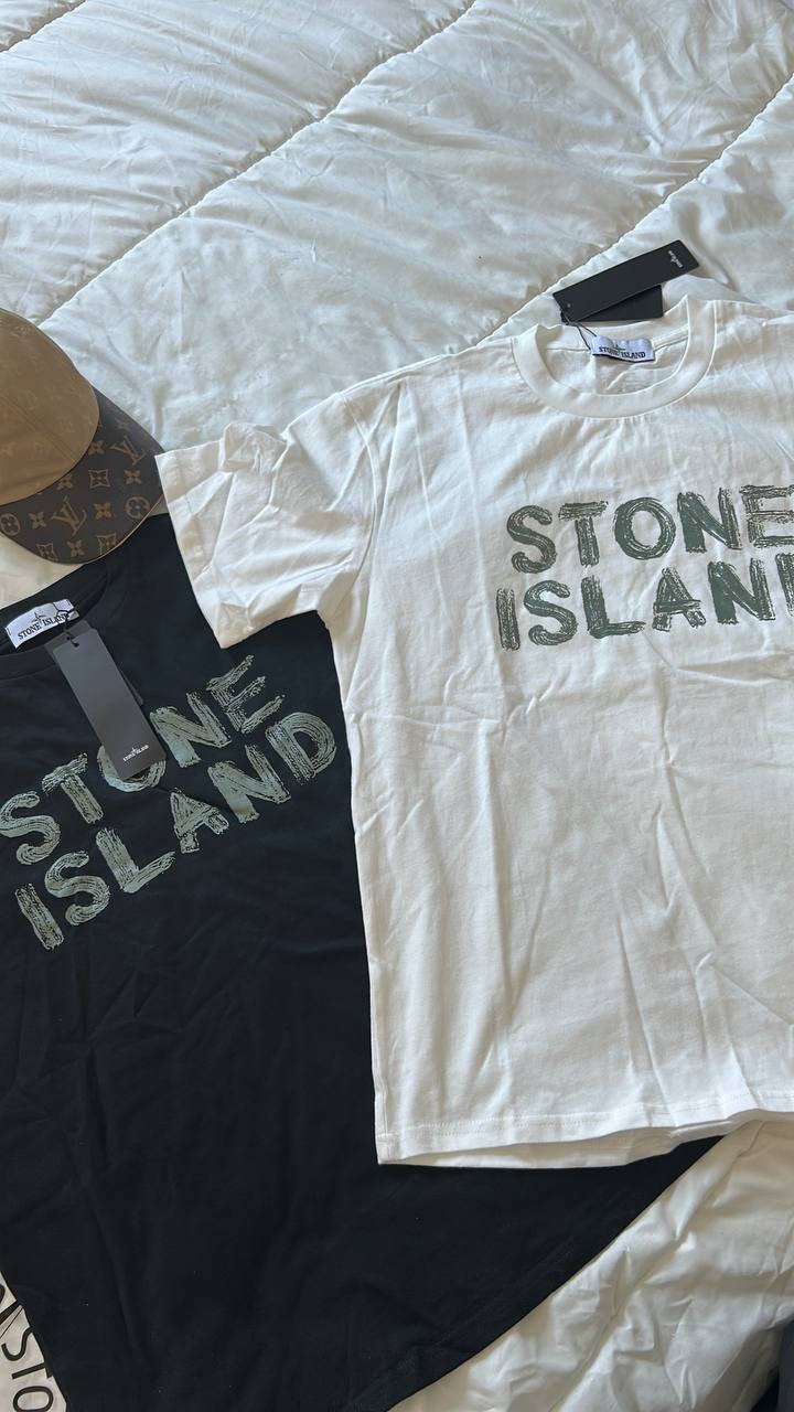 T-shirt Stone Island imprimé logo lettrage