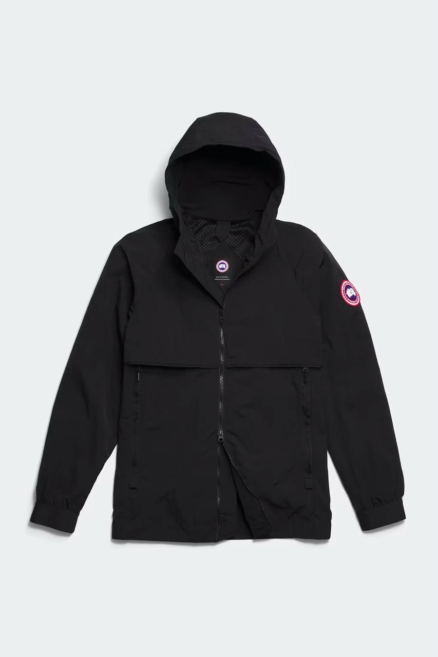 Veste coupe-vent Canada Goose noire à capuche